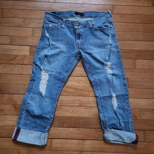 Levi’s 504 Tilted Jeans Youth 11 Light Wash Distressed Straight Leg Y2K Indie